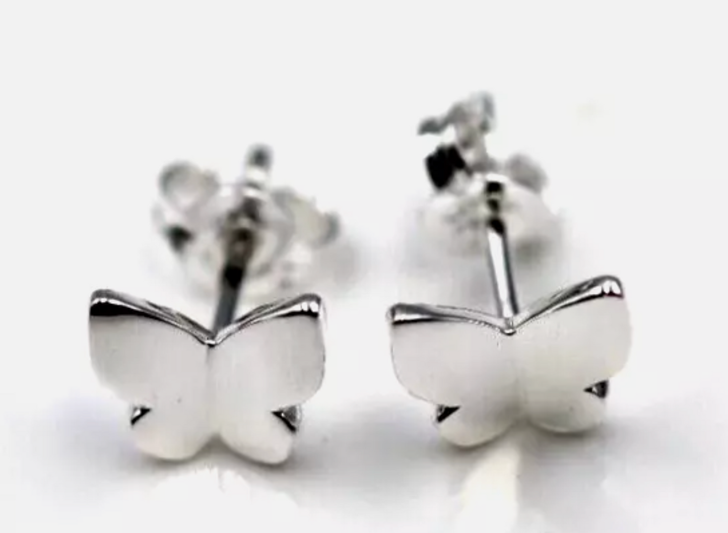 Genuine Sterling Silver 925 Butterflies Stud Earrings Butterfly Backs