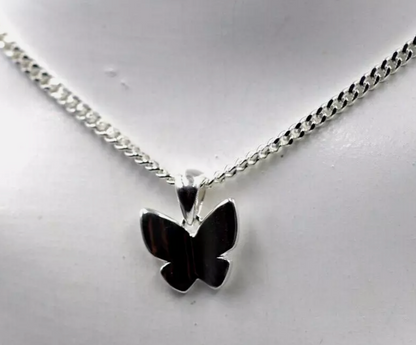 Sterling Silver 925 Butterfly Pendant + Chain Necklace 40cm Long