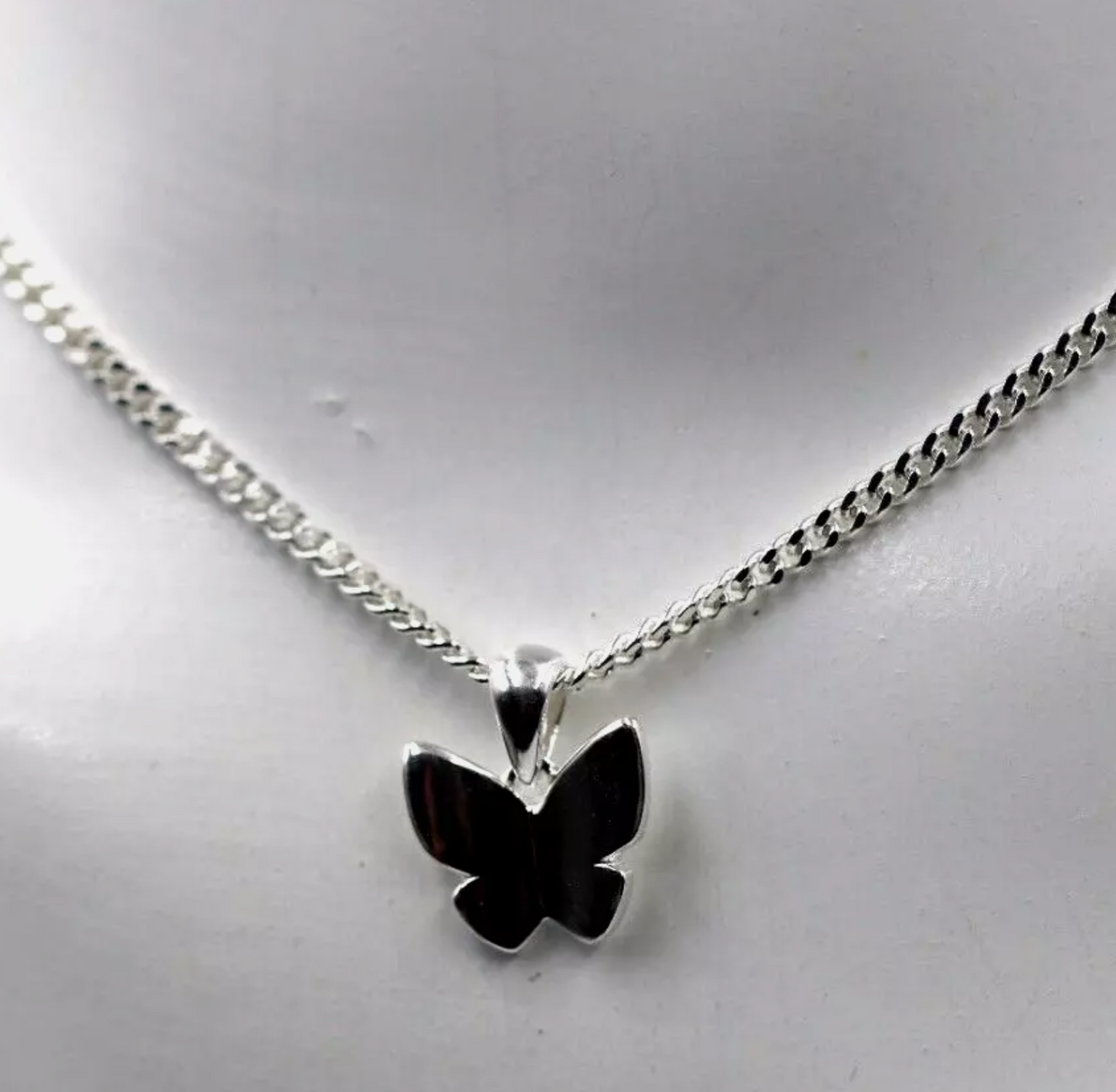 Sterling Silver 925 Butterfly Pendant + Chain Necklace 40cm Long