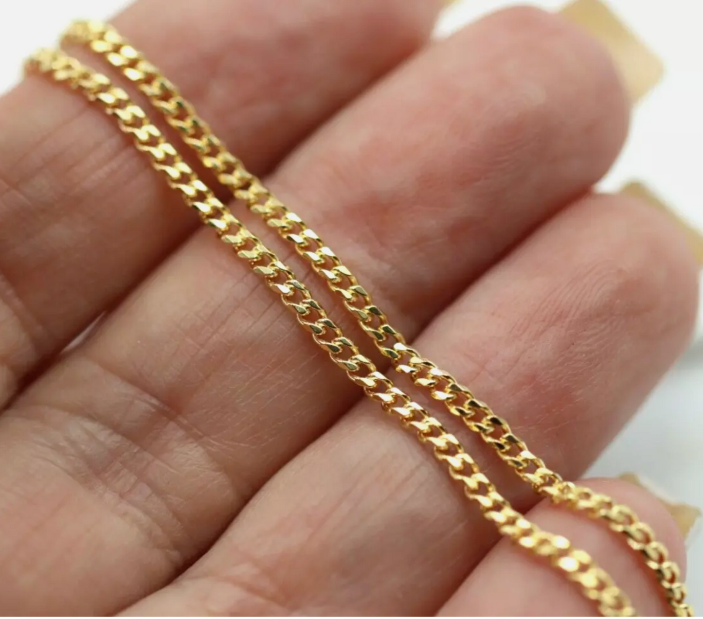 Genuine Solid 9ct Yellow Gold Curb Necklace / Chain 5.3grams 2mm 50cm