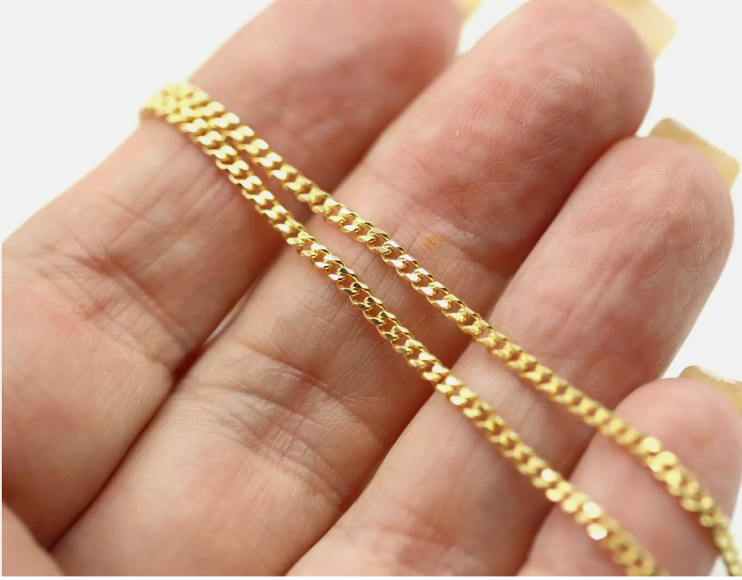 Genuine Solid 9ct Yellow Gold Curb Necklace / Chain 5.3grams 2mm 50cm