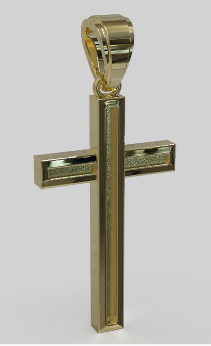 Genuine Solid 18ct 18K Yellow Gold Cross Pendant