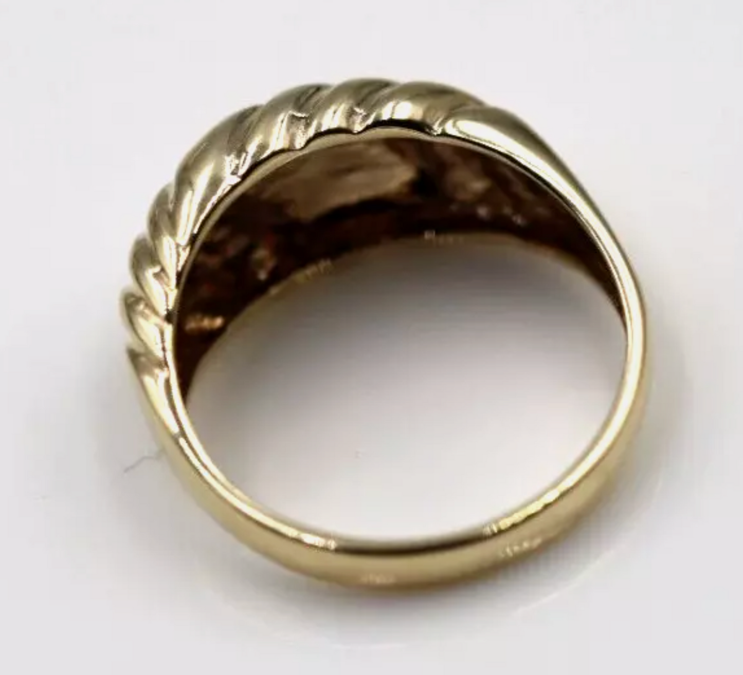 Size K Genuine Wide 9ct 9k Yellow, Rose or White Gold Gold Ridged Dome Ring