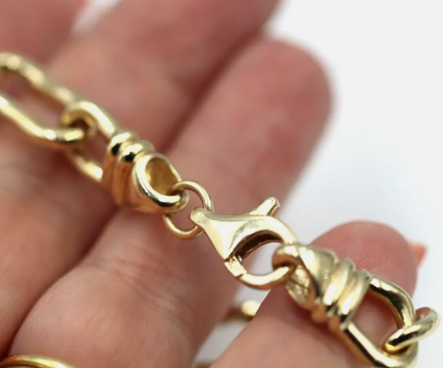 Genuine Solid 9ct 9K Yellow Gold Solid Baroque Pearl Heavy Bracelet 21.5cm