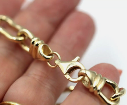 Genuine Solid 9ct 9K Yellow Gold Solid Baroque Pearl Heavy Bracelet 21.5cm