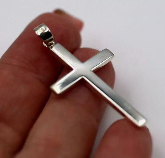Kaedesigns Genuine Large Sterling Silver Cross Pendant 36mm x 21mm