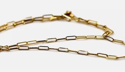 Genuine 9ct 9K Yellow Gold Fine Paperclip Necklace Chain 47cm 2.7g