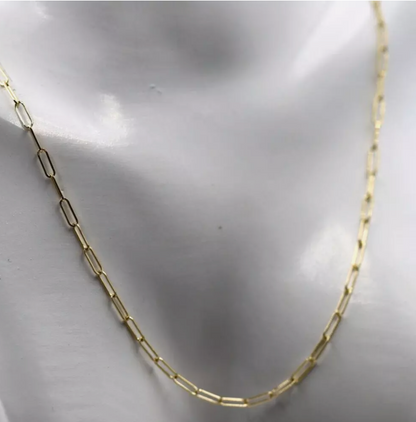 Genuine 9ct 9K Yellow Gold Fine Paperclip Necklace Chain 47cm 2.7g