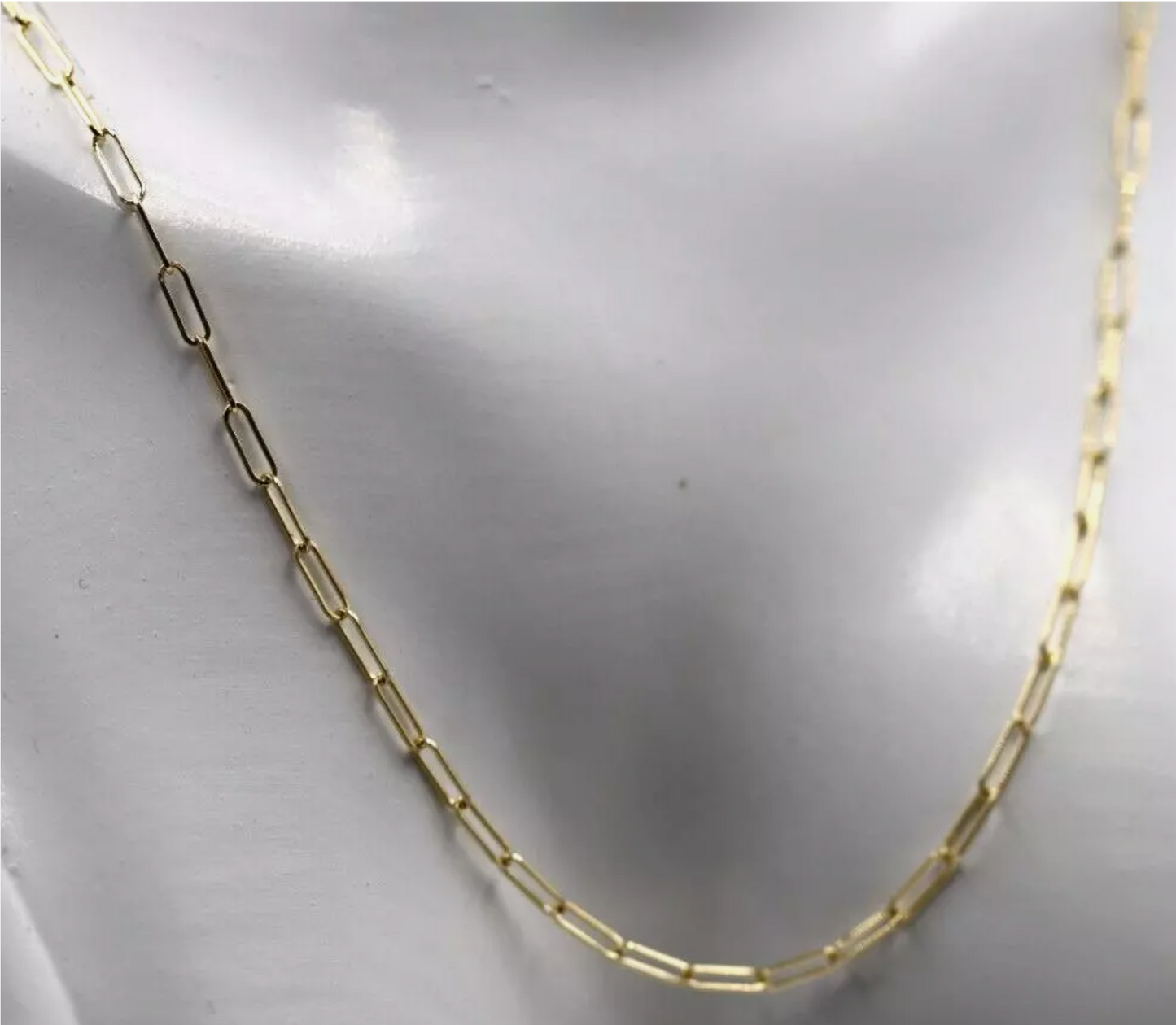 Genuine 9ct 9K Yellow Gold Fine Paperclip Necklace Chain 47cm 2.7g