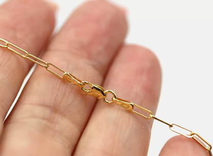 Genuine 9ct 9K Yellow Gold Fine Paperclip Necklace Chain 47cm 2.7g