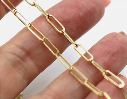 Genuine 9ct 9K 375 Yellow Gold Paperclip Necklace Chain 46cm 5.3g