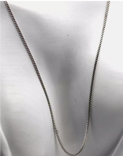 Genuine 9ct 9k 375 White Gold Kerb Curb Chain 65cm 1.3mm 4.1g