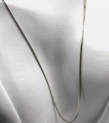 Genuine 9ct 9k 375 White Gold Kerb Curb Chain 65cm 1.3mm 4.1g