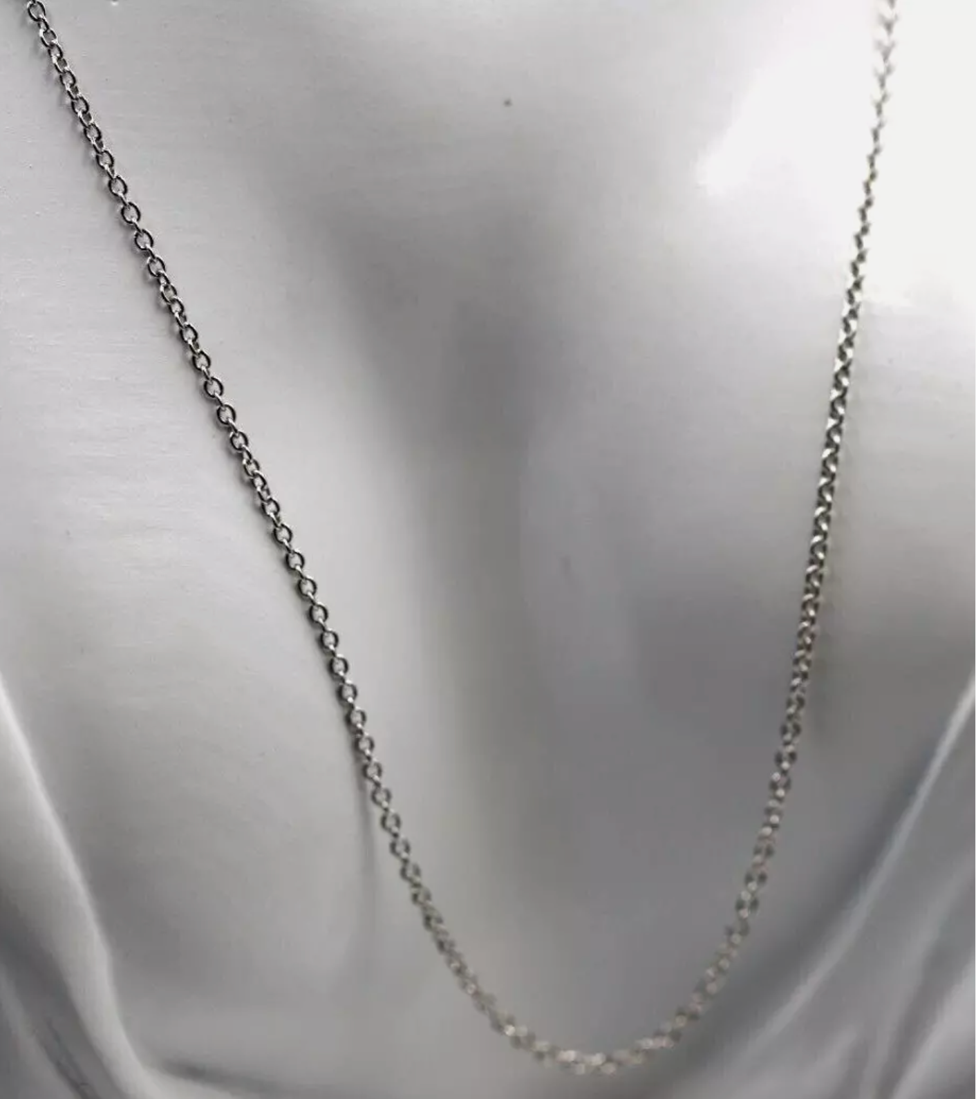 Genuine 9ct 9k 375 White Gold Necklace Cable Chain 65cm 1mm 4g