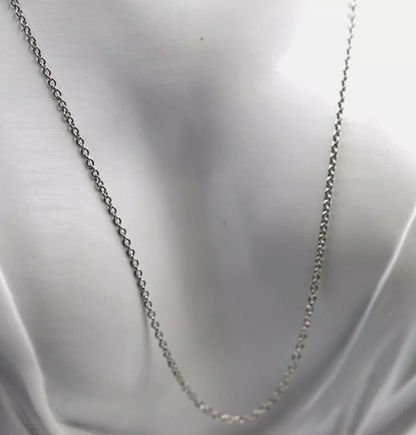 Genuine 9ct 9k 375 White Gold Necklace Cable Chain 65cm 1mm 4g