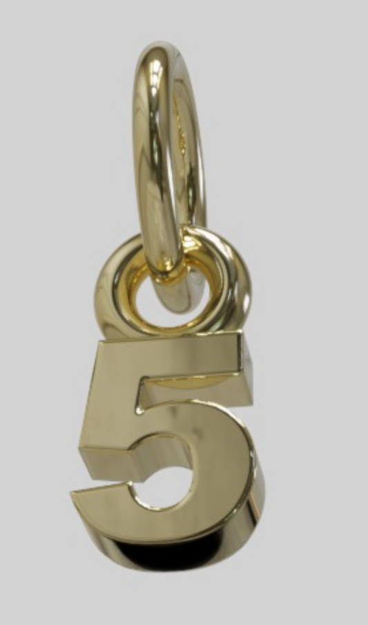 Genuine 9ct 9kt Genuine Tiny Very Small Yellow Gold Initial Pendant Charm Number 5