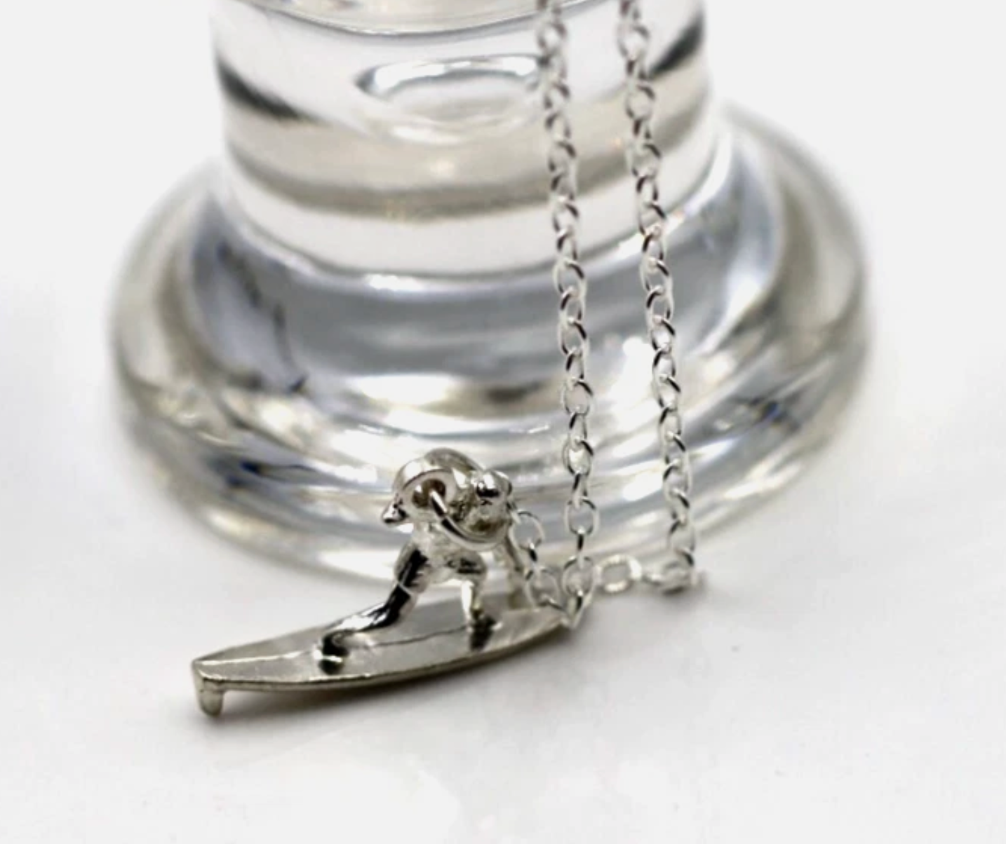 Sterling Silver 925 Surfer Surf Pendant Charm + 45cm Necklace Chain