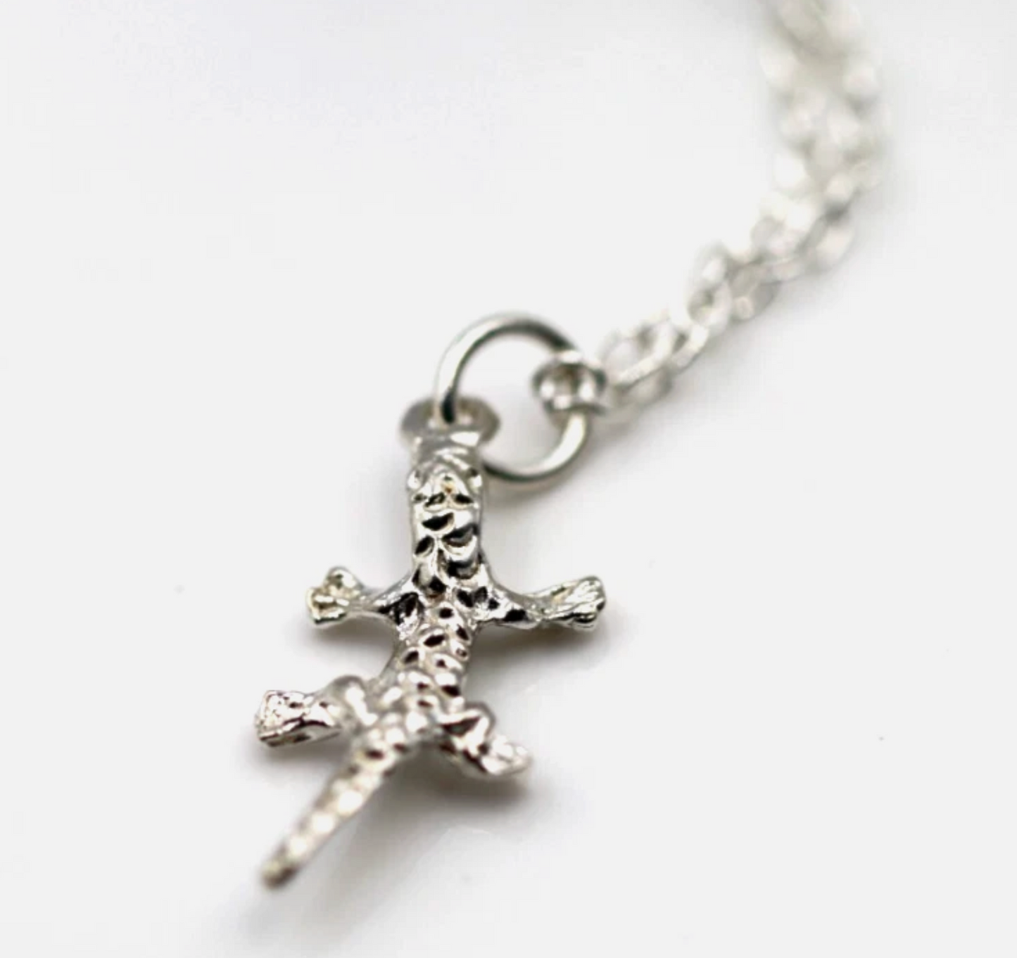 Sterling Silver 925 Lizard Pendant Charm + 45cm Necklace Chain