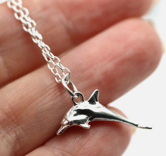 Sterling Silver 925 Dophin Pendant Charm + 45cm Necklace Chain