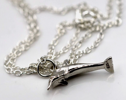 Sterling Silver 925 Dophin Pendant Charm + 45cm Necklace Chain