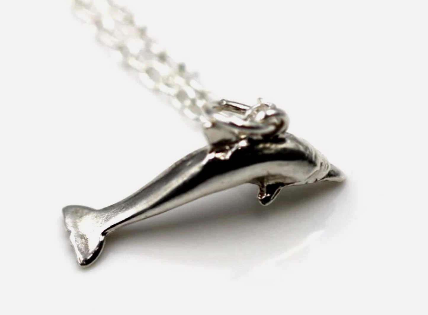 Sterling Silver 925 Dophin Pendant Charm + 45cm Necklace Chain