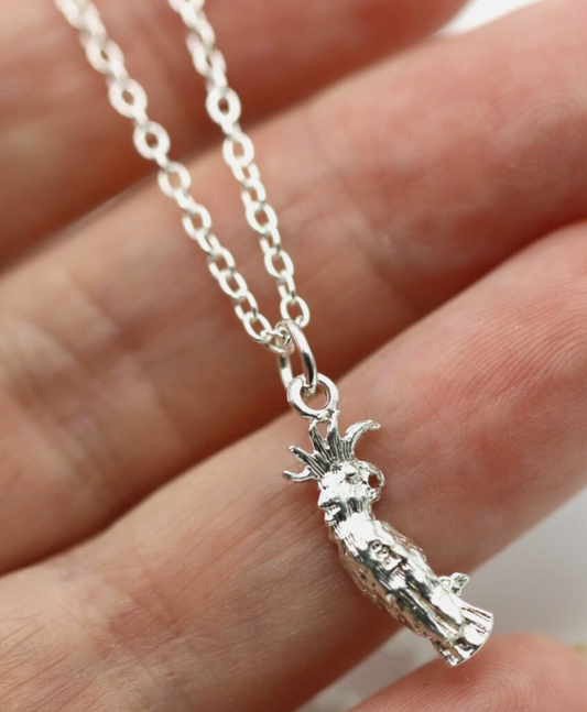 Sterling Silver 925 Cockatoo Pendant Charm + 45cm Necklace Chain