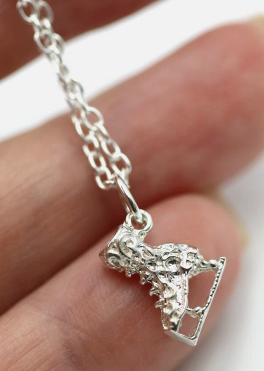 Sterling Silver 925 Ice Skate Pendant Charm + 45cm Necklace Chain