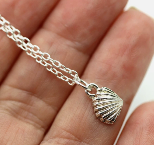 Sterling Silver 925 Shell Pendant Charm + 45cm Necklace Chain