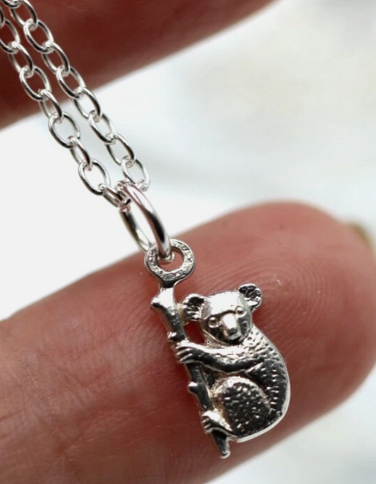 Sterling Silver 925 Koala Pendant Charm + 45cm Necklace Chain