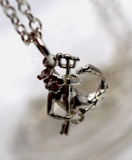 Sterling Silver 925 Water God Pendant Charm + 45cm Necklace Chain