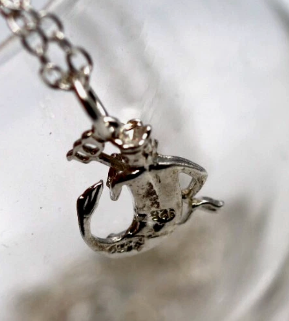 Sterling Silver 925 Water God Pendant Charm + 45cm Necklace Chain