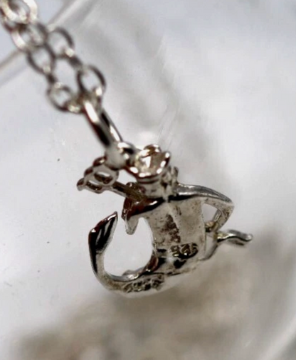 Sterling Silver 925 Water God Pendant Charm + 45cm Necklace Chain