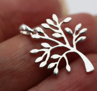 Genuine Sterling Silver 925 CZ Tree of Life Pendant Charm