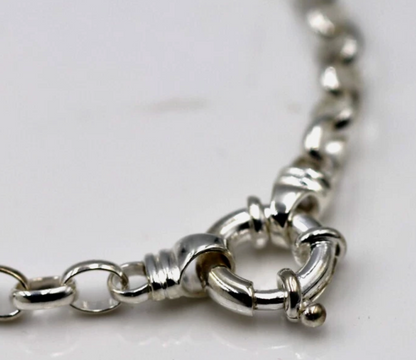 Kaedesigns 925 Sterling Silver Belcher bracelet with Bolt Ring 20cm