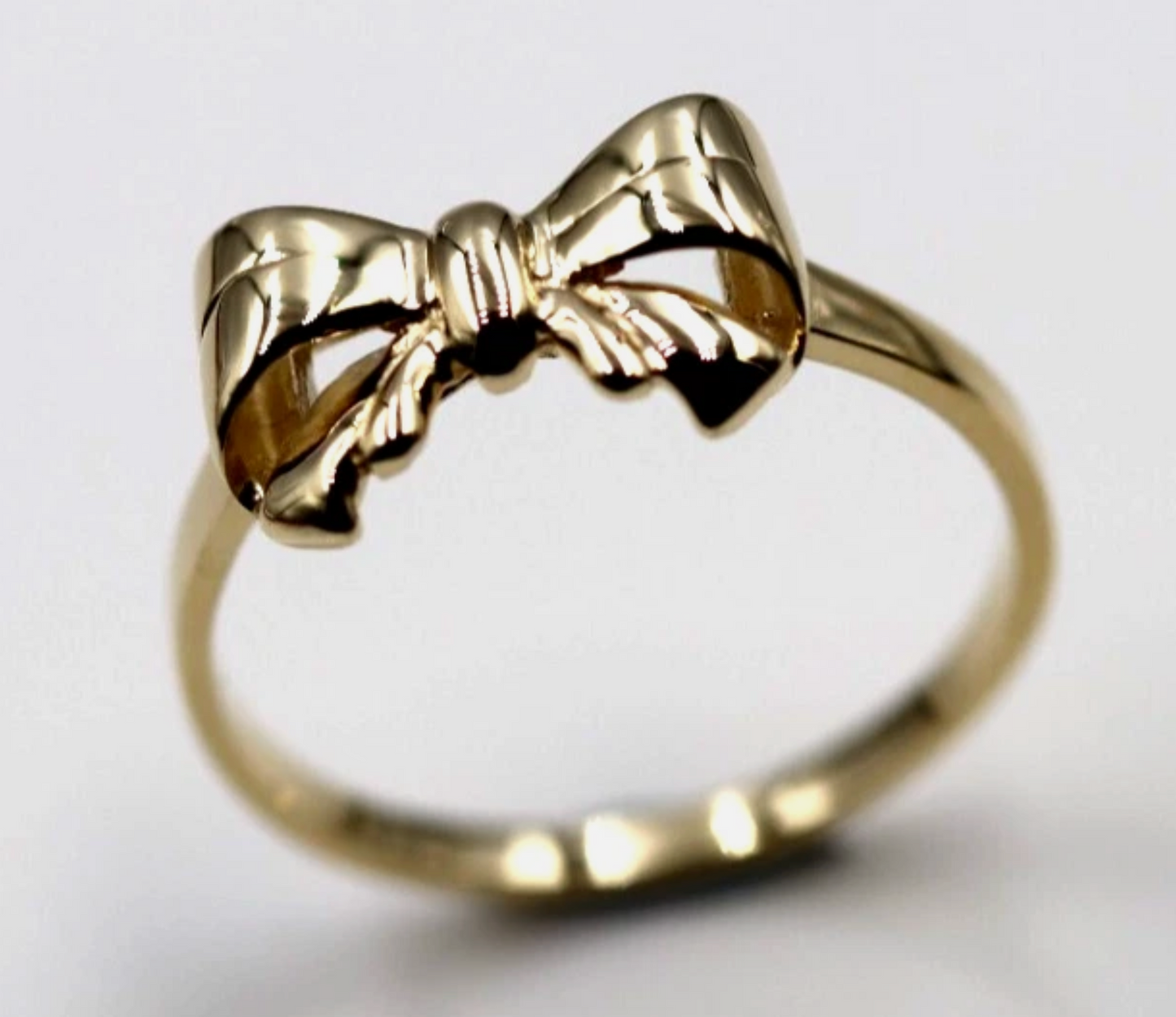 Genuine 9ct Solid Yellow, Rose Or White Gold Bow Ring Choose Size L To P