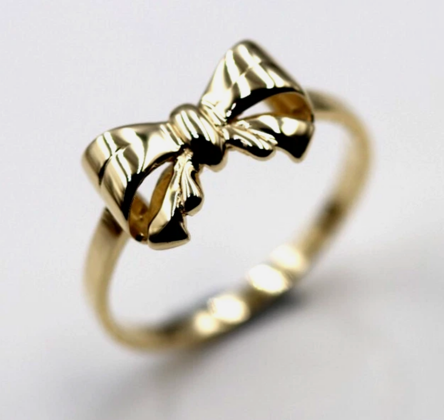 Genuine 9ct Solid Yellow, Rose Or White Gold Bow Ring Choose Size L To P