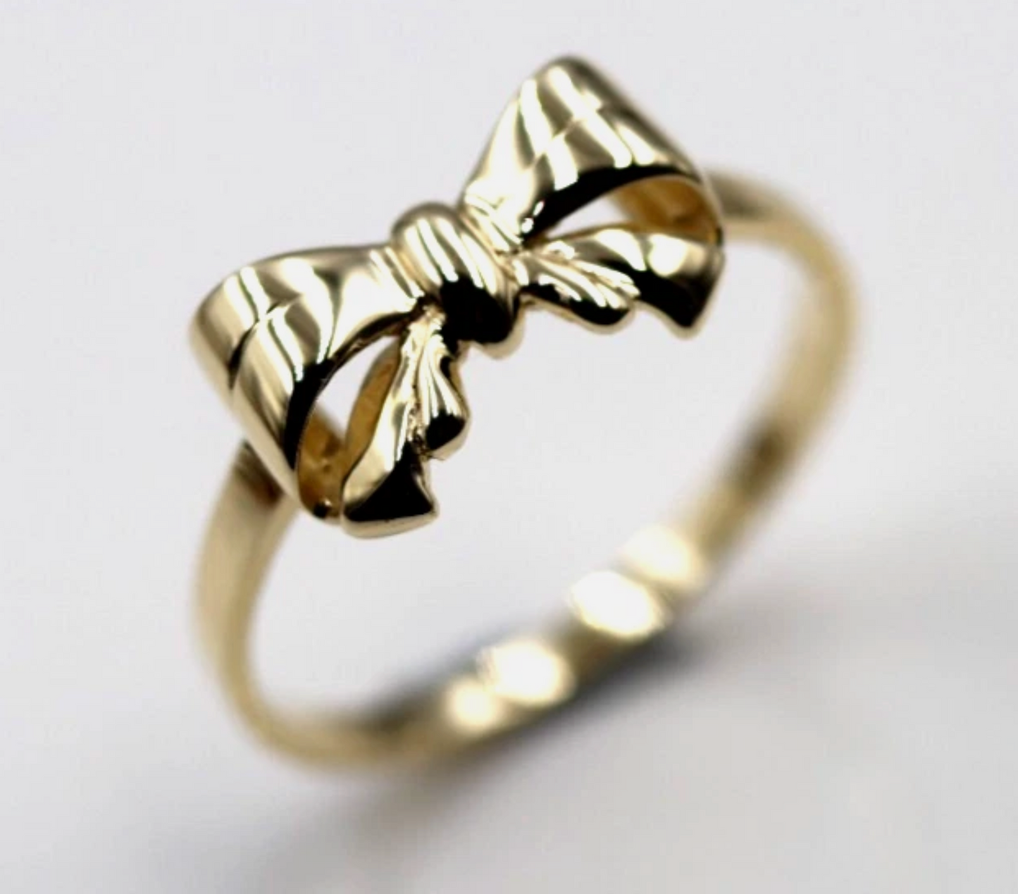 Genuine 9ct Solid Yellow, Rose Or White Gold Bow Ring Choose Size L To P