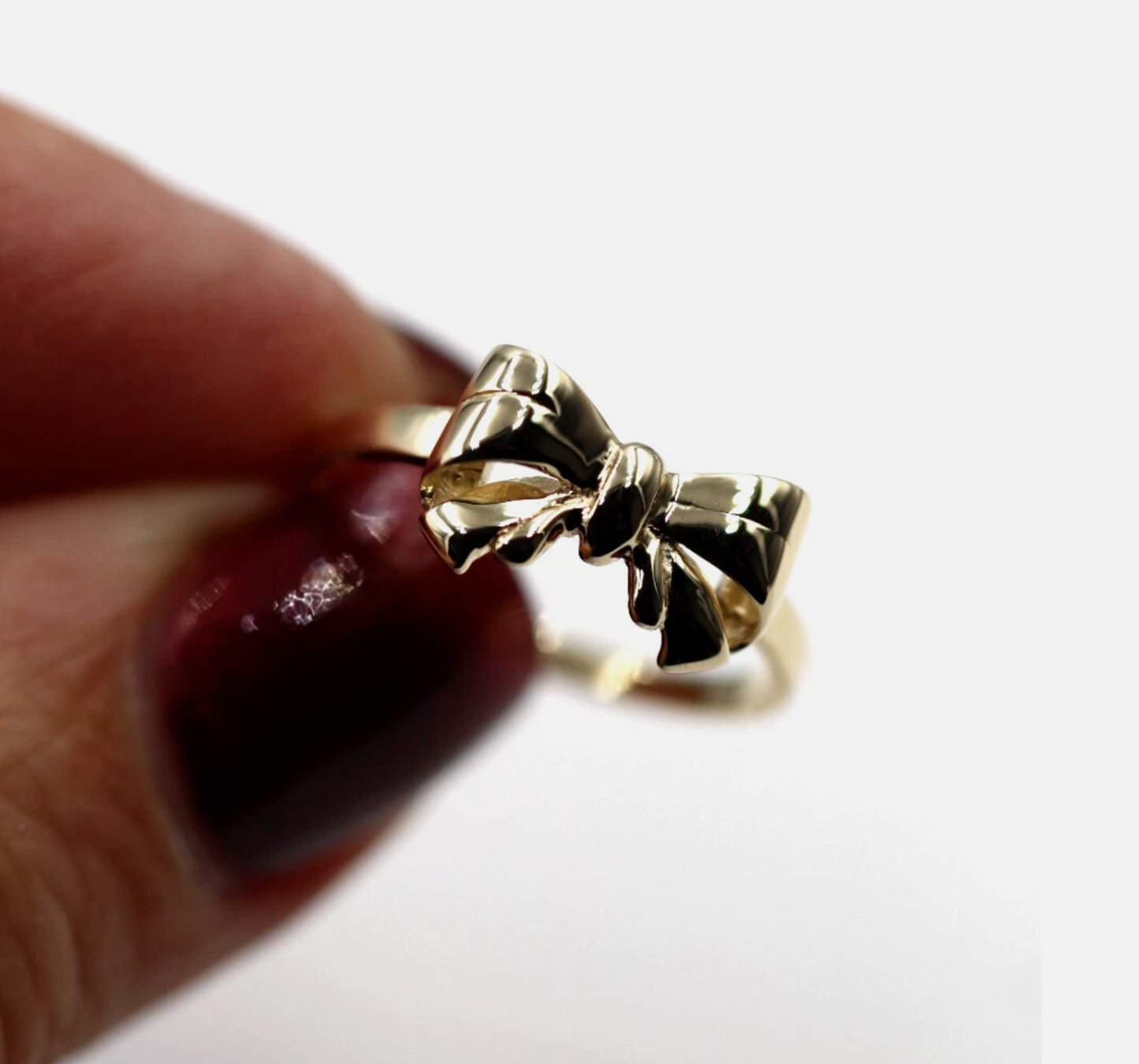 Genuine 9ct Solid Yellow, Rose Or White Gold Bow Ring Choose Size L To P