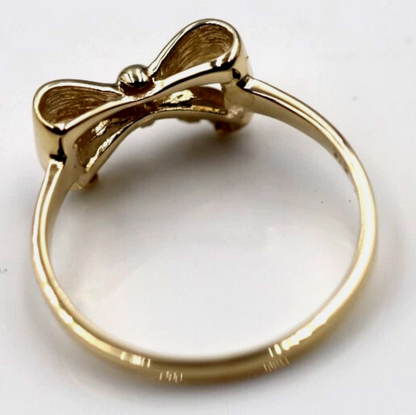 Genuine 9ct Solid Yellow, Rose Or White Gold Bow Ring Choose Size L To P
