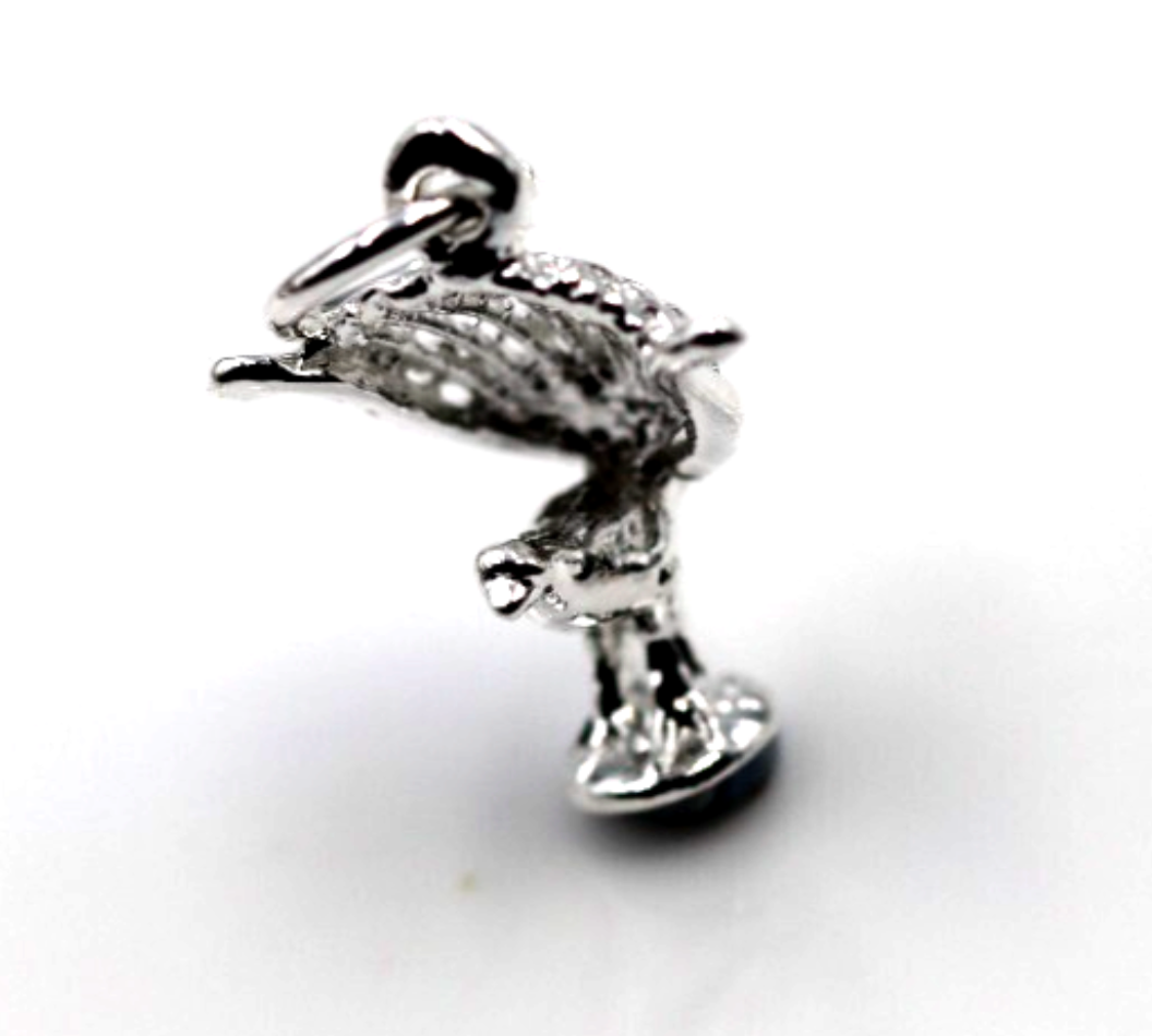 Sterling Silver 925 Light weight Lyrebird Lyre bird  +  jump ring