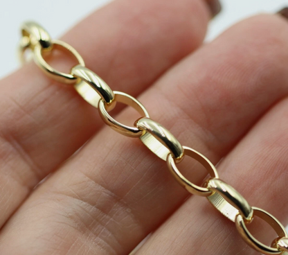 Genuine New Solid 18ct 18k Yellow, Rose or White Gold Oval Belcher Link 19cm Bolt Ring Bracelet