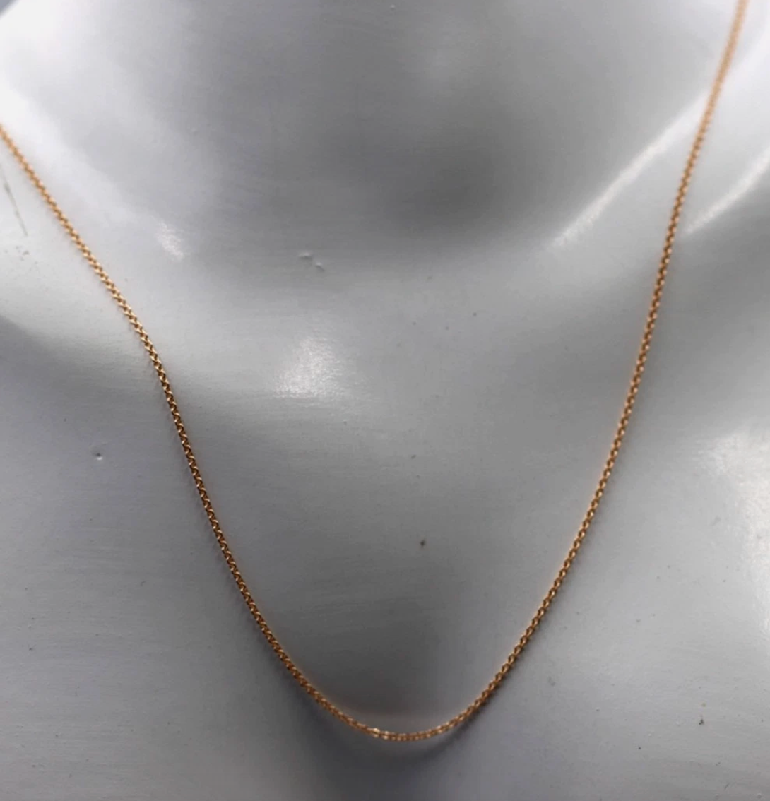 Genuine 9ct 9k 375 Rose Gold Thin Cable Chain Necklace 45cm 1.1g