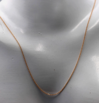 Genuine 9ct 9k 375 Rose Gold Thin Cable Chain Necklace 45cm 1.1g