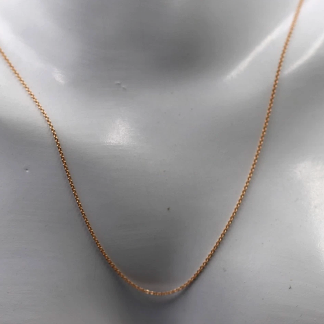Genuine 9ct 9k 375 Rose Gold Thin Cable Chain Necklace 45cm 1.1g