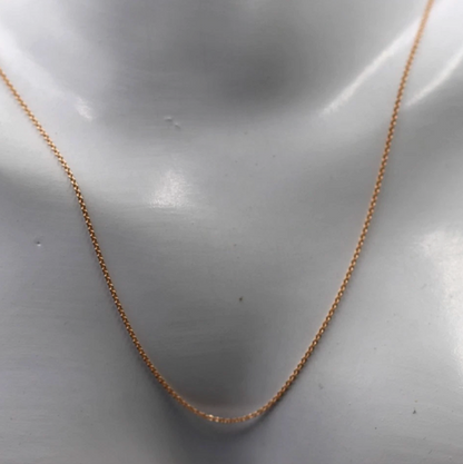 Genuine 9ct 9k 375 Rose Gold Thin Cable Chain Necklace 45cm 1.1g
