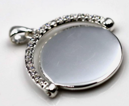 Genuine Sterling Silver 925 Plain Spinner Pendant Disc