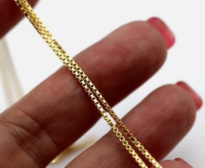Genuine 9ct 9k 375 Yellow Gold Box Chain Necklace 4.9grams 55cm 1.3mm
