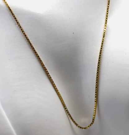 Genuine 9ct 9k 375 Yellow Gold Box Chain Necklace 4.9grams 55cm 1.3mm