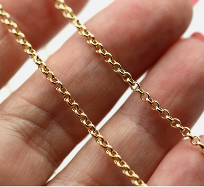 Genuine 9ct 9K Yellow Gold Belcher Cable Chain Necklace 52cm 2.4grams
