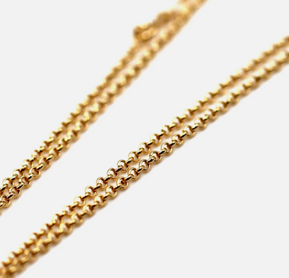 Genuine 9ct 9K Yellow Gold Belcher Cable Chain Necklace 52cm 2.4grams